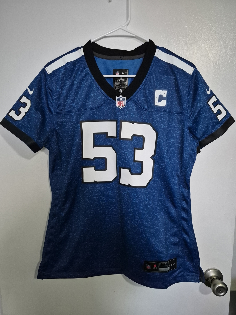 Womens Nike NFL Indianapolis Colts Leonard #53 Blue Football Jersey Size M